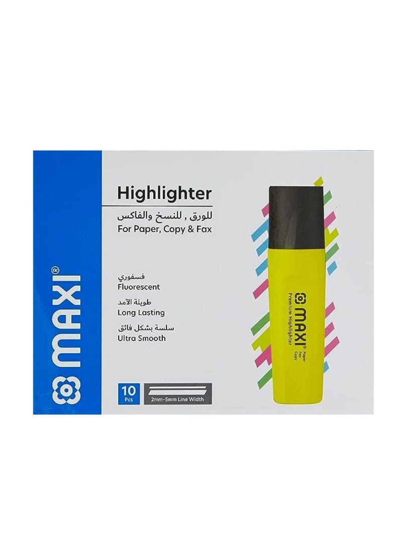 Maxi 10-Piece Highlighter Yellow - Image 1