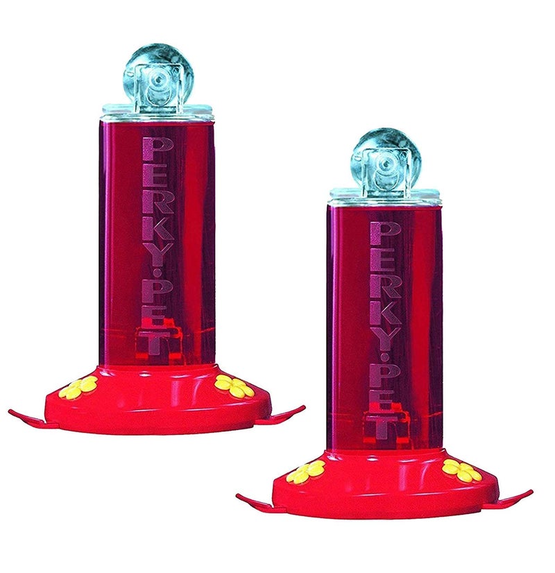PerkyPet Window Mount Hummingbird Feeder iridescent color 8 oz  2 Pack