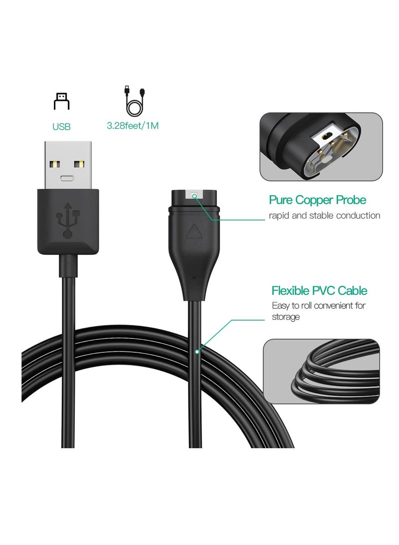 Compatible for Garmin Watch Charger Cable USB Charging Cable for Garmin Instinct/Forerunner/Fenix 8 7 6 5/Vivoactive/Venu/Vivosmart - 1Pack 3.3FT(1M) - Image 3