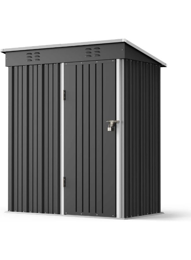 Egardenkart Metal Outdoor Pent Storage Shed Grey  - Image 1