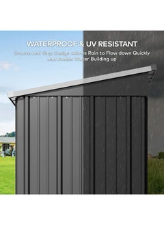 Egardenkart Metal Outdoor Pent Storage Shed Grey  - Image 3