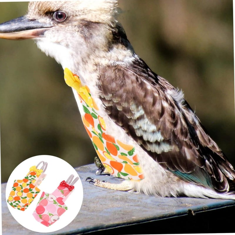 squishy 2Pcs Birds Diaper for Parrot, Parrot Diaper Set with Peach and Pineapple Print, Comfortable Bird Diaper for Daily Use,Parrot Clothes for Small to Medium Birds - Image 5
