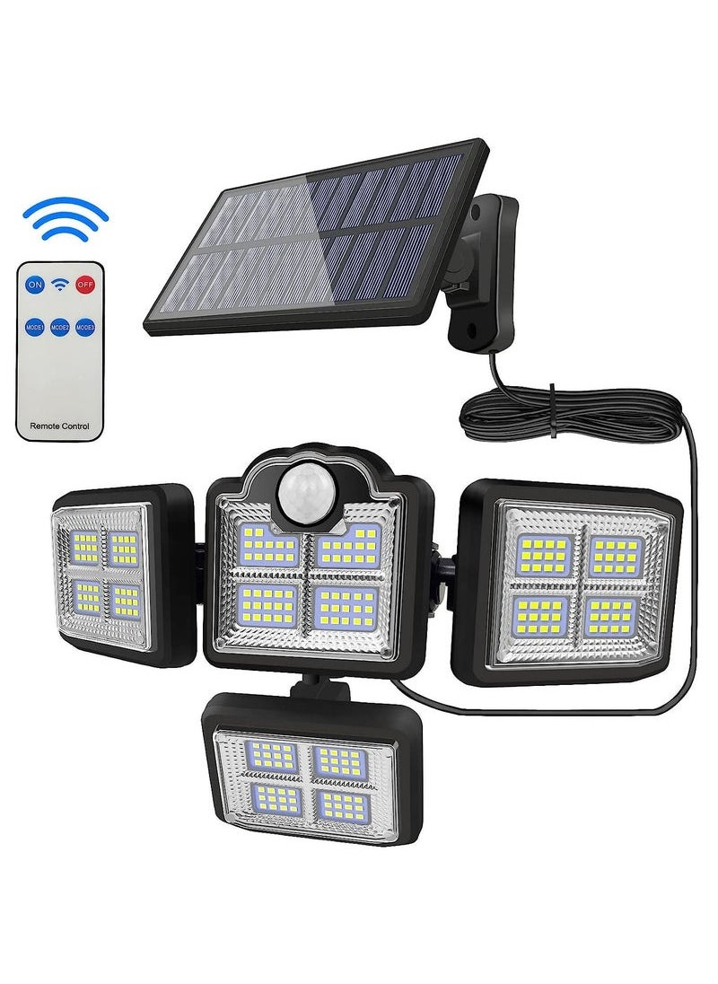 Solar Lights Outdoor, Motion Sensor Security Lights, Separate Solar Panel, 4 Adjustable Head, 198 LED 300° Wide Angle, Waterproof Wall Lights for Porch Yard Garage Pathway - pzsku/Z3A480BD5959845A9F5E4Z/45/_/1722264916/a512fe6e-edef-458e-b230-ab35986a9a28