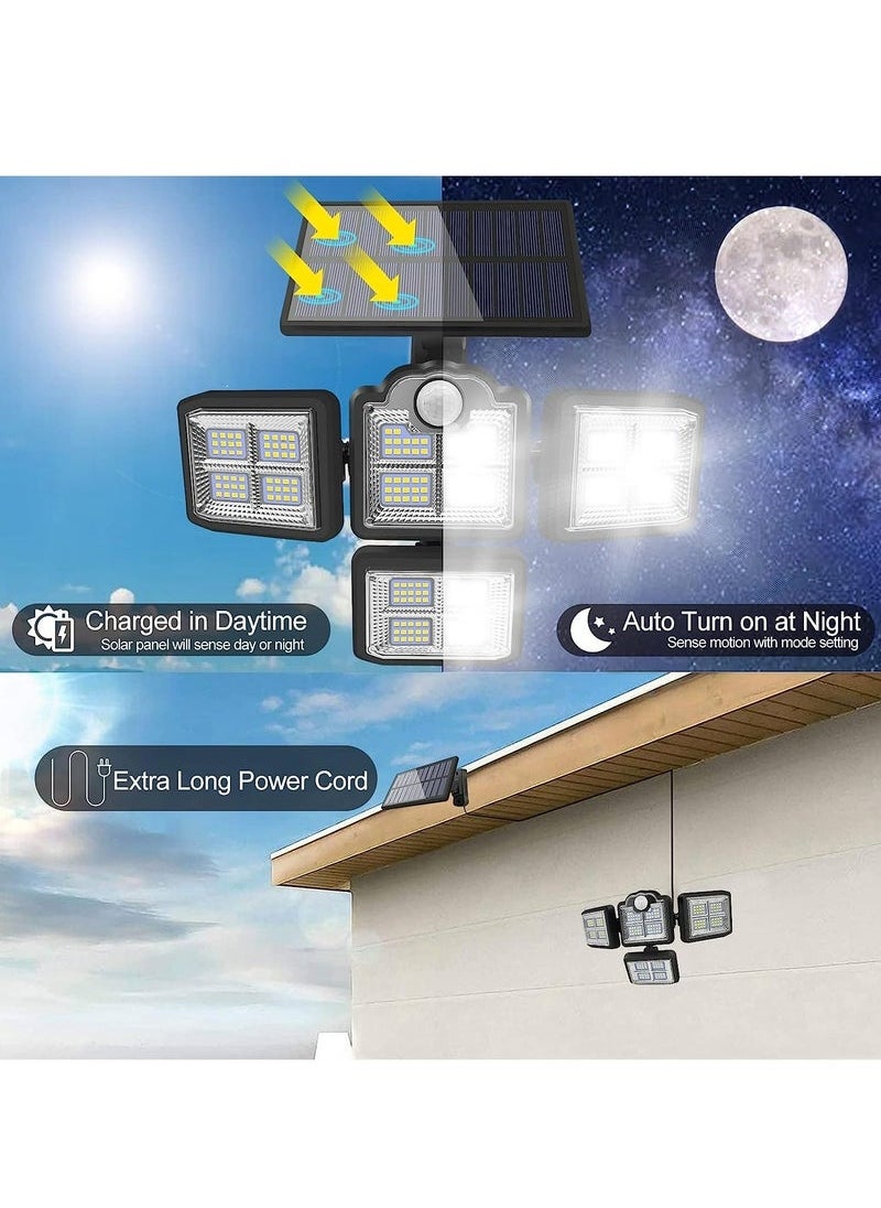 Solar Lights Outdoor, Motion Sensor Security Lights, Separate Solar Panel, 4 Adjustable Head, 198 LED 300° Wide Angle, Waterproof Wall Lights for Porch Yard Garage Pathway - pzsku/Z3A480BD5959845A9F5E4Z/45/_/1722265005/4fe3a64b-d2d8-4746-9504-b5dd3c23e5df