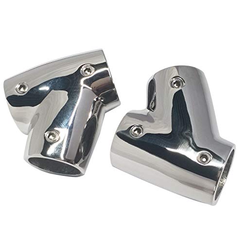 NRC&XRC Marine Grade 316 Stainless Steel Polished Left and Right Hand Rail Fitting- 60 Degree T/Tee for 7/8" Tube - Image 2