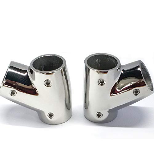 NRC&XRC Marine Grade 316 Stainless Steel Polished Left and Right Hand Rail Fitting- 60 Degree T/Tee for 7/8" Tube - Image 1