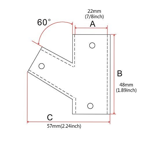 NRC&XRC Marine Grade 316 Stainless Steel Polished Left and Right Hand Rail Fitting- 60 Degree T/Tee for 7/8" Tube - Image 4