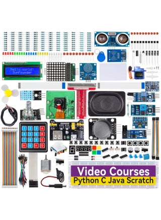 SunFounder Ultimate Starter Kit for Raspberry Pi 4 B 3 B+ 400, Python C Java Scratch Node.js, Detailed Online Tutorials, 161 Projects, 337 Items (Camera Module, Speaker, I2C LCD, etc) - pzsku/Z3A4819F38EEB92606D9AZ/45/_/1732280682/e63e9b40-29cc-497d-92e3-ded7efe4fb4c