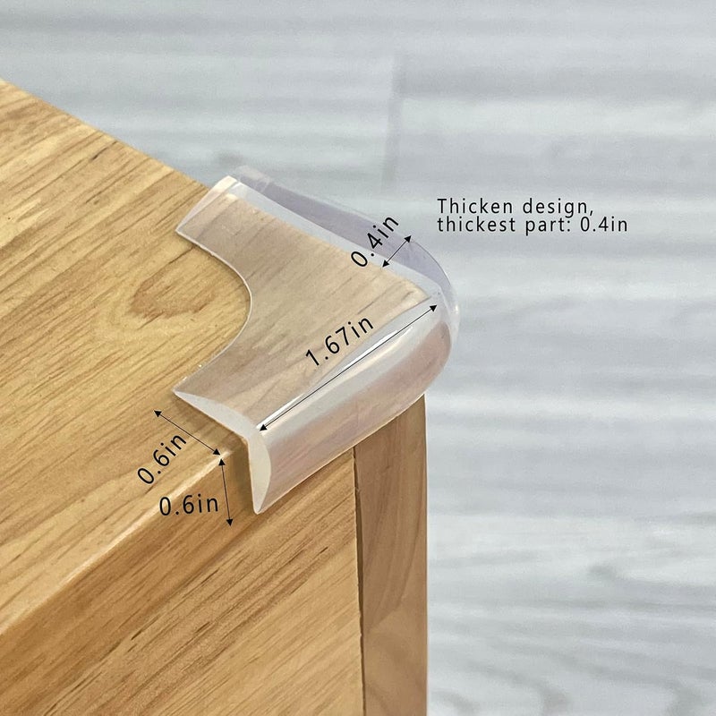 Angloria FoodGraded Silicone Clear Corner Protectors Baby Proofing Table Edge Guards PreTapep Adhesive Soft for Kids Child Safety Proof Cabinets Counter Furniture Bumpers 4 35x35 in Width - Image 2