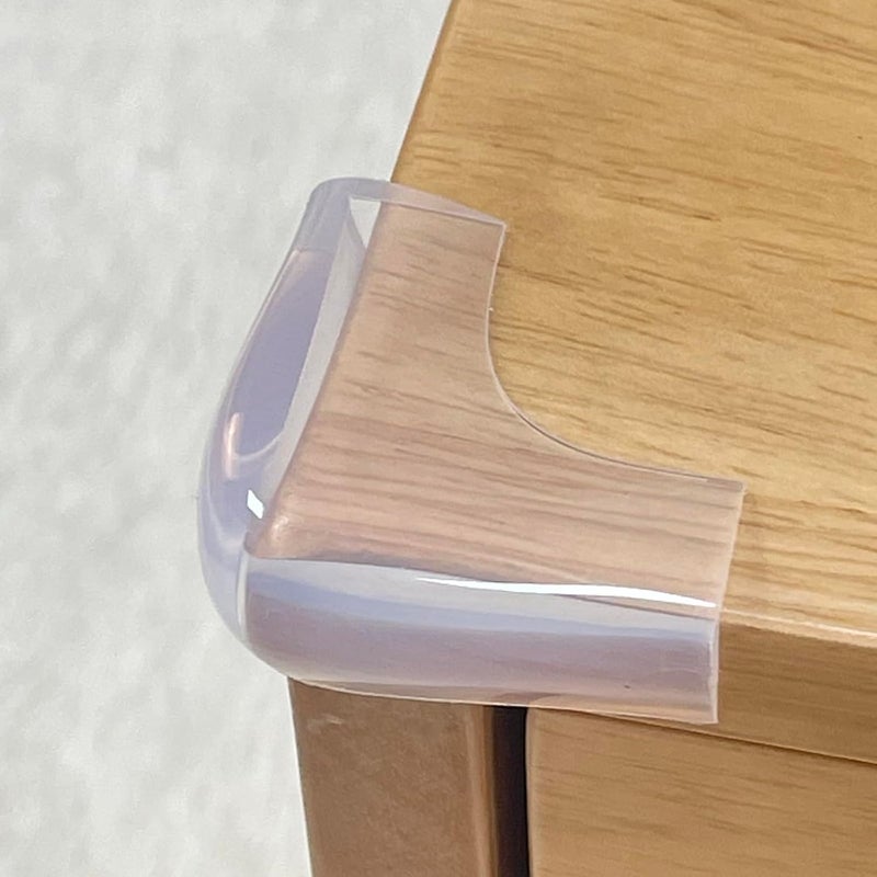 Angloria FoodGraded Silicone Clear Corner Protectors Baby Proofing Table Edge Guards PreTapep Adhesive Soft for Kids Child Safety Proof Cabinets Counter Furniture Bumpers 4 35x35 in Width - Image 1