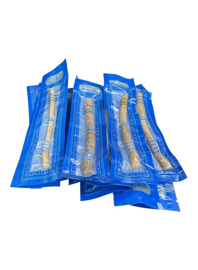 Generic Set of 12 100% Natural Miswak Toothbrushes - Peelable and Chewable Sticks for Whiter Teeth, Organic, Sealed, Maintains Healthy Gums and Teeth.  - Image 1