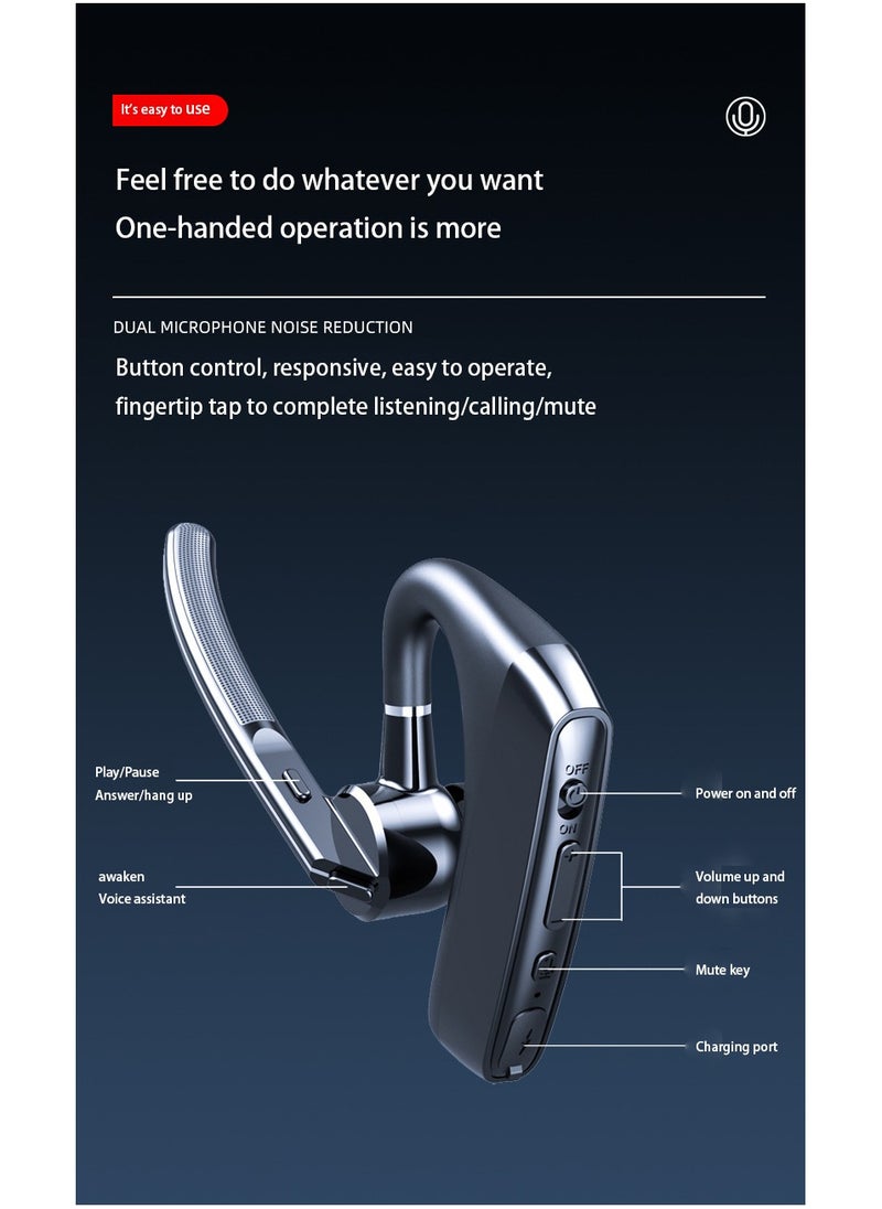 ELIKLIV - Bluetooth Headset V5.1 Wireless Bluetooth Headset 24 Hours Talk Time, Dual Microphone Noise Cancellation, for iPhone/Android/Driver/Business/Office - Image 1