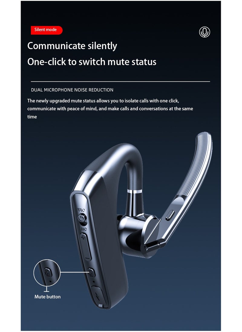ELIKLIV - Bluetooth Headset V5.1 Wireless Bluetooth Headset 24 Hours Talk Time, Dual Microphone Noise Cancellation, for iPhone/Android/Driver/Business/Office - Image 1