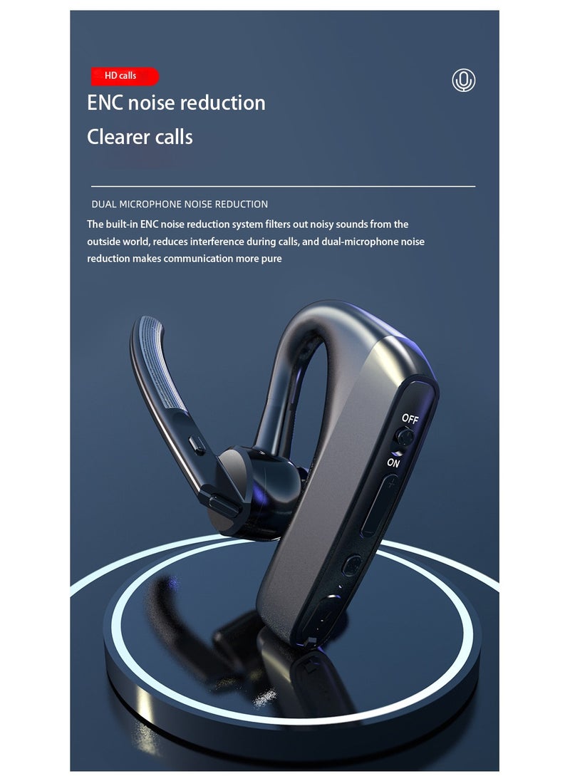 ELIKLIV - Bluetooth Headset V5.1 Wireless Bluetooth Headset 24 Hours Talk Time, Dual Microphone Noise Cancellation, for iPhone/Android/Driver/Business/Office - Image 1