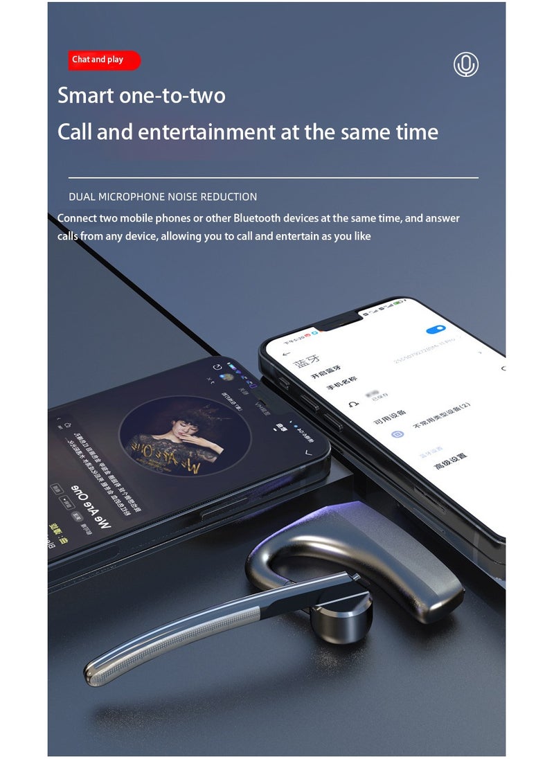 ELIKLIV - Bluetooth Headset V5.1 Wireless Bluetooth Headset 24 Hours Talk Time, Dual Microphone Noise Cancellation, for iPhone/Android/Driver/Business/Office - Image 1