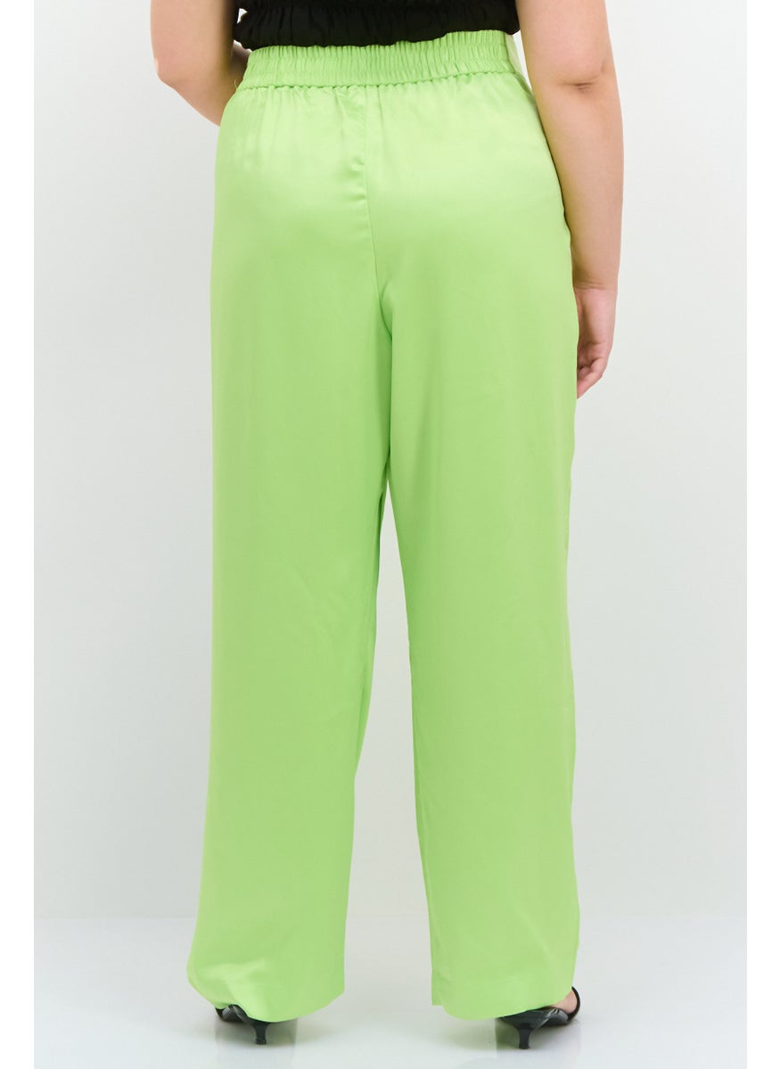 RIVER ISLAND Women Plus Size Plain Straight Leg Pants, Lime  - Image 2