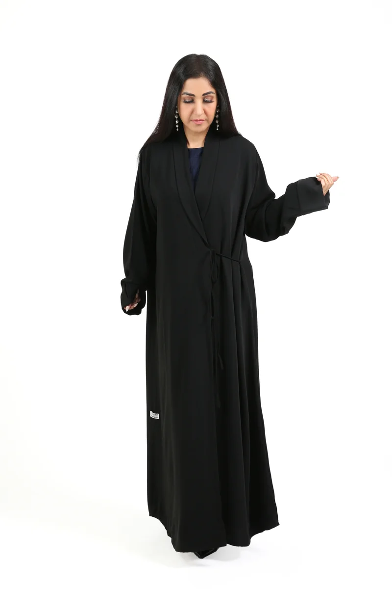 Nikias  Nikias Overlap abaya on black crepe for Women | Best Price UAE