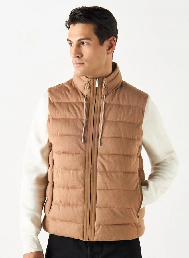 Iconic Quilted Zip Through Gilete with Pockets
