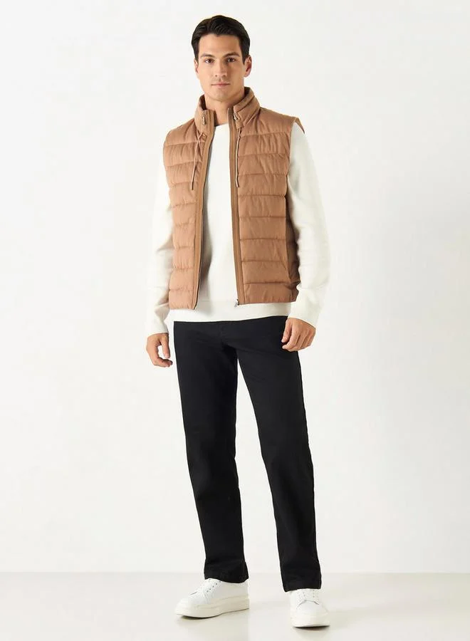 Iconic Iconic Quilted Zip Through Gilete with Pockets