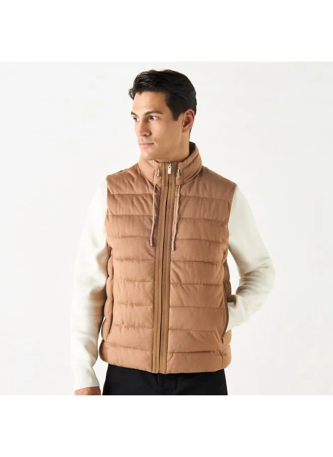 Iconic Iconic Quilted Zip Through Gilete with Pockets