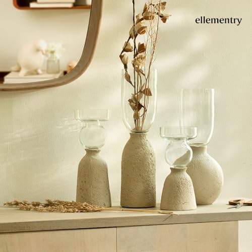 Ellementry Kifa Ecomix Vase - Round | Classic Flower Vase for Living Room, Bedroom, Home & Office Decor | Flower Pot for Table-Top Centerpiece - Image 5