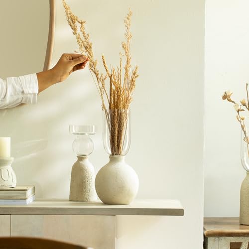 Ellementry Kifa Ecomix Vase - Round | Classic Flower Vase for Living Room, Bedroom, Home & Office Decor | Flower Pot for Table-Top Centerpiece - Image 1