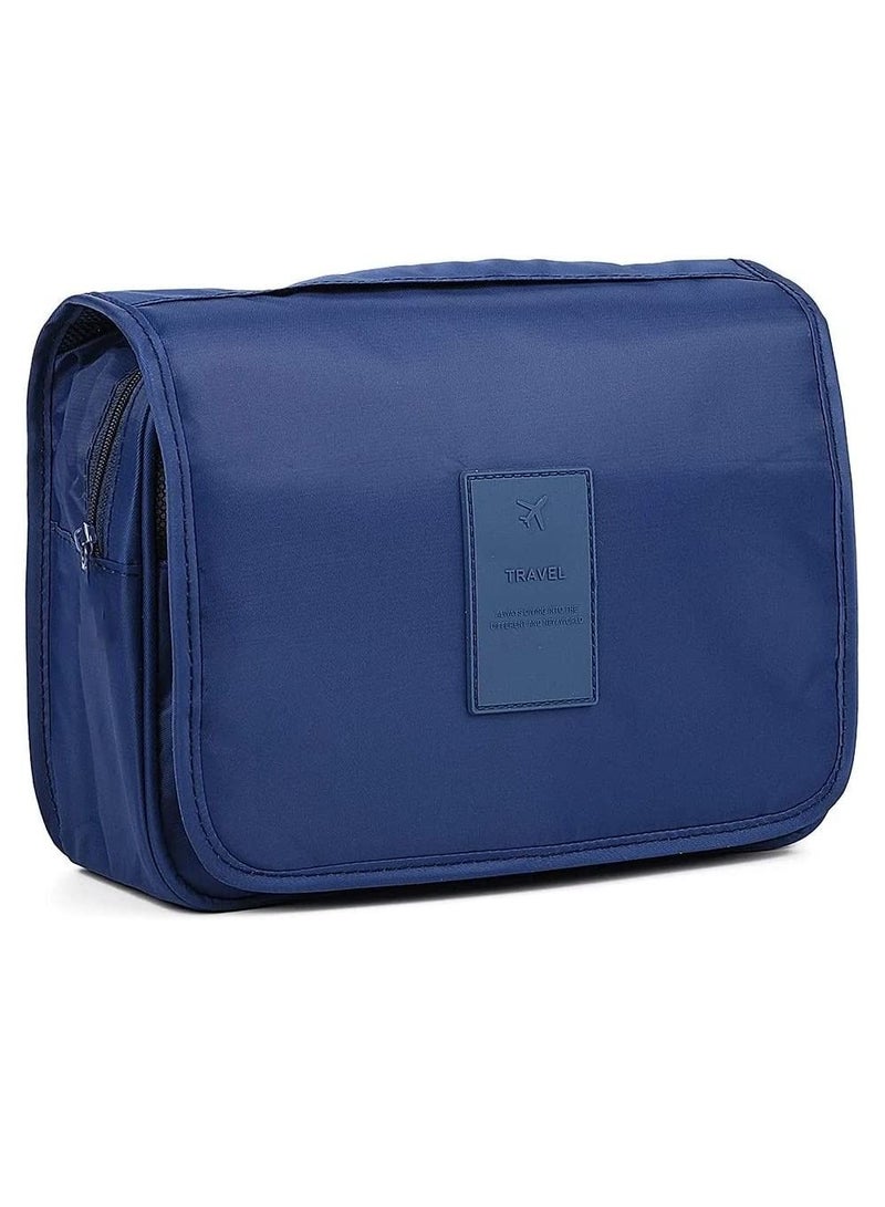 Rubik Travel Hanging Toiletry Cosmetic Bag, Portable Makeup Pouch Kit Organizer for Men & Women, Spacious & Compact, Water Resistant, Navy Blue - Image 1