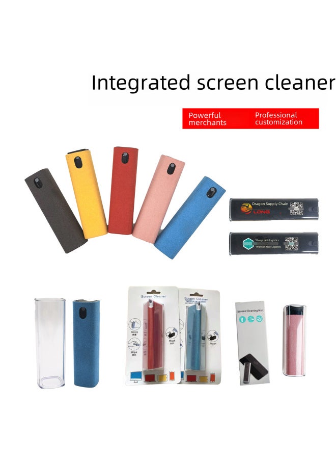 Generic - Square Mobile Phone Digital Screen Cleaning Kit Spray Wipe Portable Integrated Computer Spray Cleaner Hot Sale-Color:Ordinary Quality Carton Packing With Pc Transparent Shell (blue) - Image 1