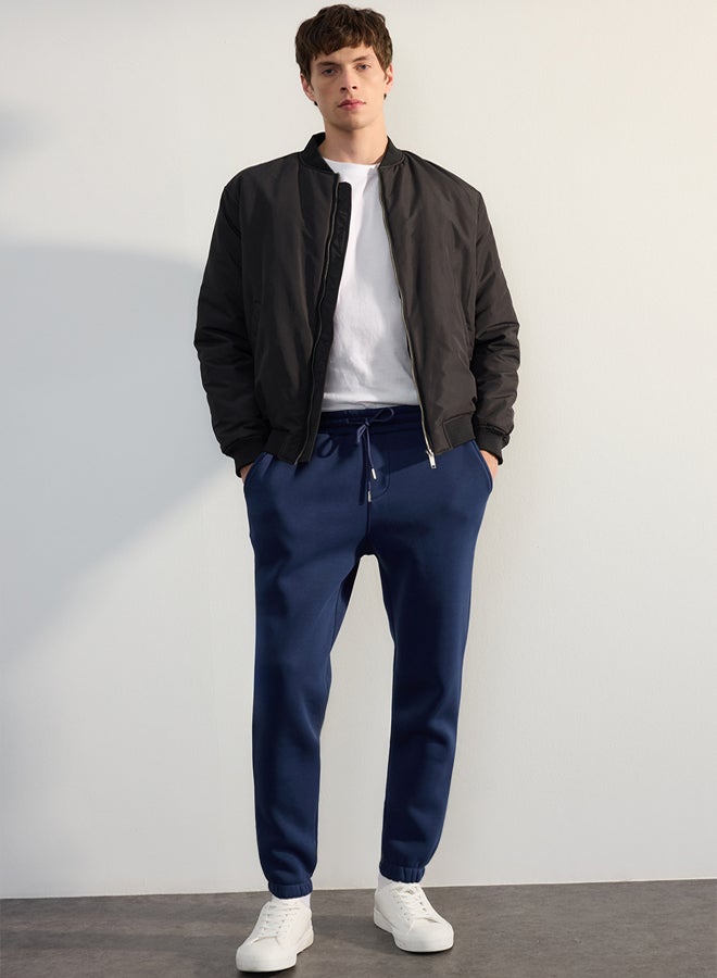 trendyol Indigo Regular/Normal Cut Polar Fleece/Warm Sweatpants TMNAW22EA0346  - Image 1