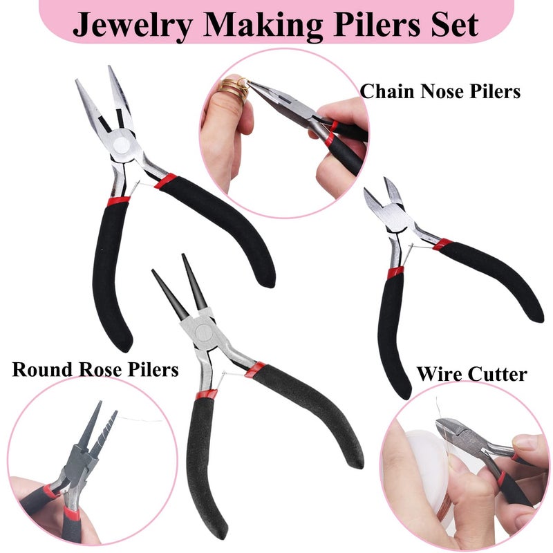 MONVICT Jewelry Making Supplies Kit - 24 + 845 Pcs Jewelry Making Tools for Repair, Crafting, Earring, Ring, and Beading - Image 3