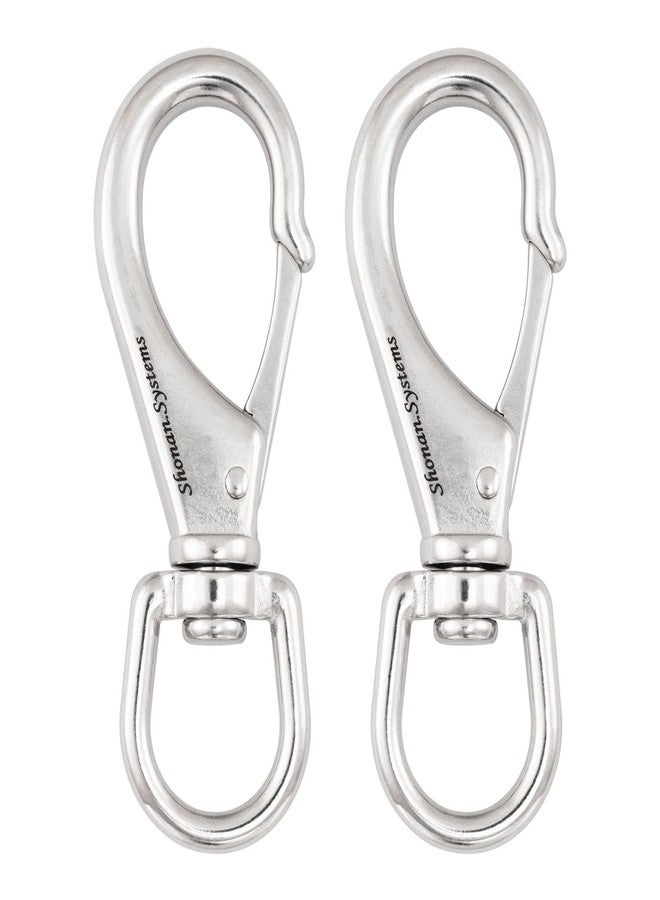 Shonan.Systems SHONAN Large Stainless Steel Swivel Snap Hooks, 2 Pack 4.6 Inch Heavy Duty Boat Hooks, Large Spring Clips for Boat Anchor Ropes and Cables - Image 1