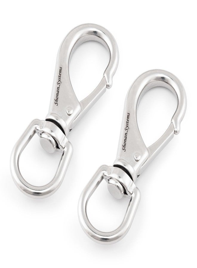 Shonan.Systems SHONAN Large Stainless Steel Swivel Snap Hooks, 2 Pack 4.6 Inch Heavy Duty Boat Hooks, Large Spring Clips for Boat Anchor Ropes and Cables - Image 5