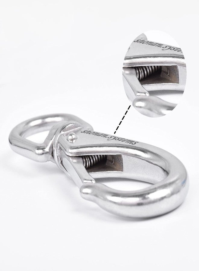 Shonan.Systems SHONAN Large Stainless Steel Swivel Snap Hooks, 2 Pack 4.6 Inch Heavy Duty Boat Hooks, Large Spring Clips for Boat Anchor Ropes and Cables - Image 4