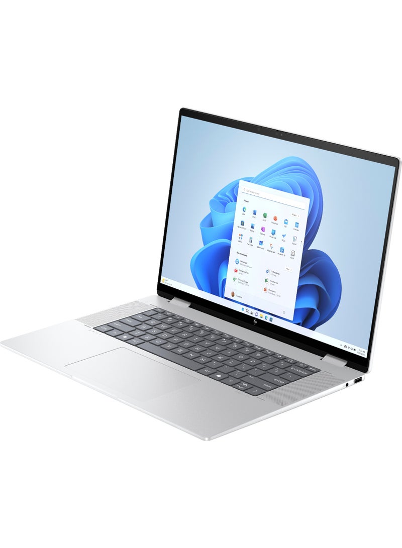 HP لابتوب إنفي x360 2 في 1 16-ac0015ne، شاشة تعمل باللمس OLED 3K بحجم 16"، معالج Intel® Core™ Ultra 7-155U، 16GB ذاكرة LPDDR5، 1TB SSD، ويندوز 11 هوم، لوحة مفاتيح إنجليزي-عربي، فضي جليدي [A57E1EA] - Image 3