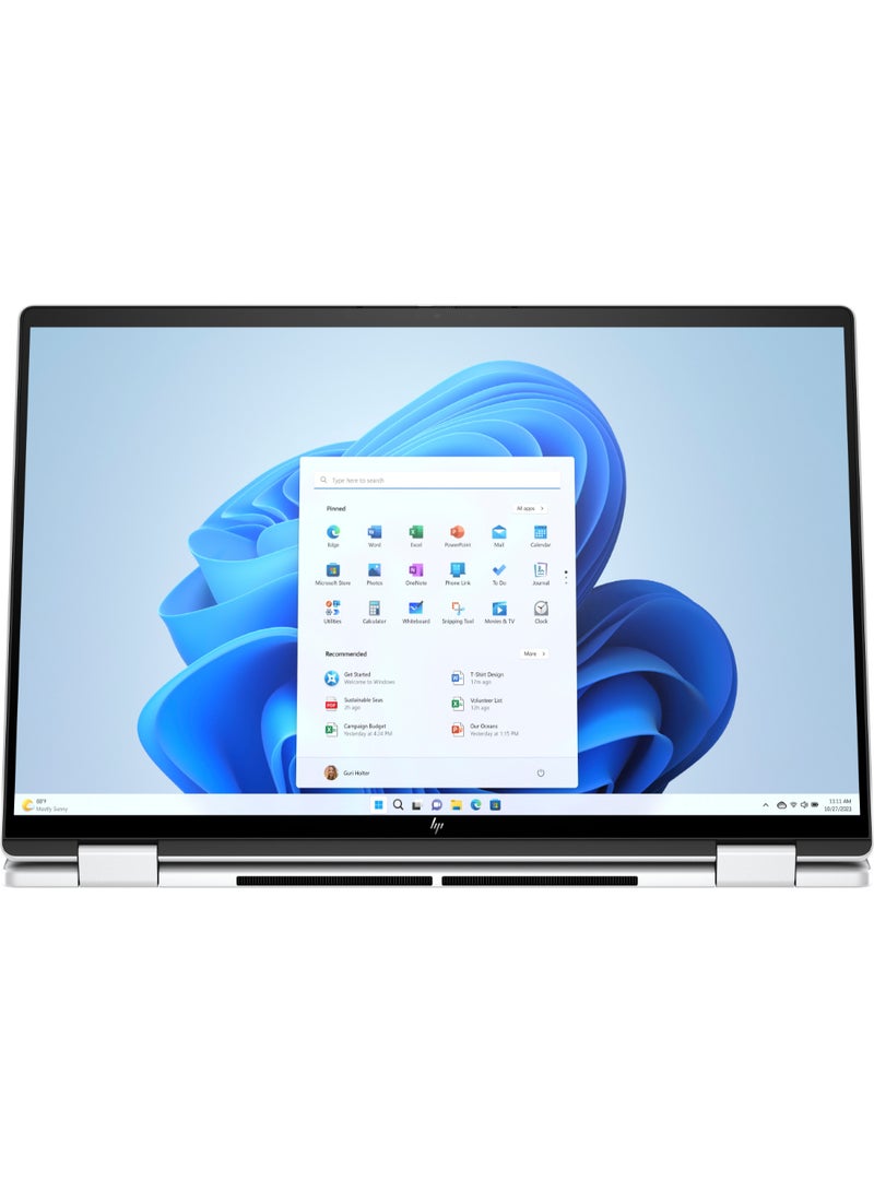 HP لابتوب إنفي x360 2 في 1 16-ac0015ne، شاشة تعمل باللمس OLED 3K بحجم 16"، معالج Intel® Core™ Ultra 7-155U، 16GB ذاكرة LPDDR5، 1TB SSD، ويندوز 11 هوم، لوحة مفاتيح إنجليزي-عربي، فضي جليدي [A57E1EA] - Image 5