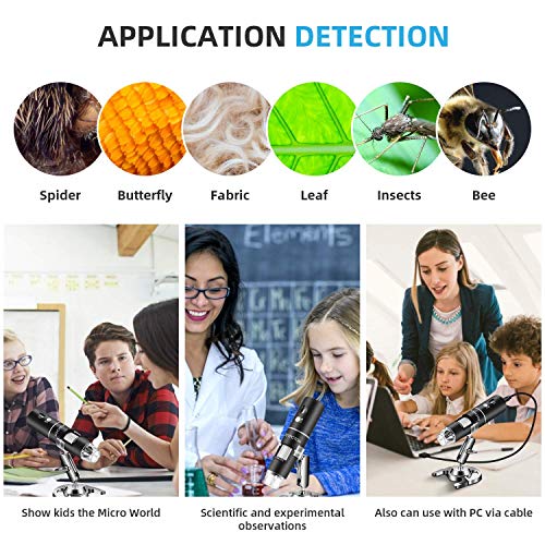 STPCTOU Microware Wireless Digital Microscope 50X-1000X 1080P Handheld Portable Mini WiFi USB Microscope Camera with 8 LED Lights for iPhone/iPad/Smartphone/Tablet/PC - Image 2