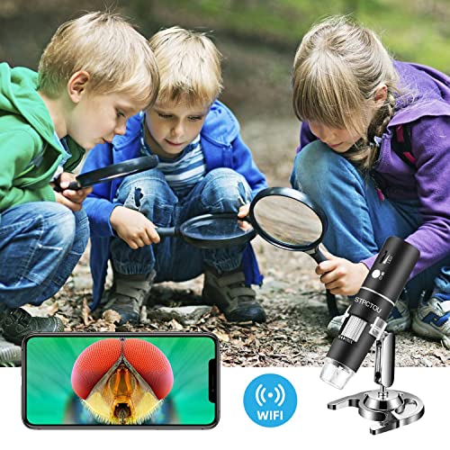 STPCTOU Microware Wireless Digital Microscope 50X-1000X 1080P Handheld Portable Mini WiFi USB Microscope Camera with 8 LED Lights for iPhone/iPad/Smartphone/Tablet/PC - Image 5