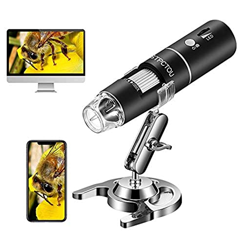 STPCTOU Microware Wireless Digital Microscope 50X-1000X 1080P Handheld Portable Mini WiFi USB Microscope Camera with 8 LED Lights for iPhone/iPad/Smartphone/Tablet/PC - Image 1