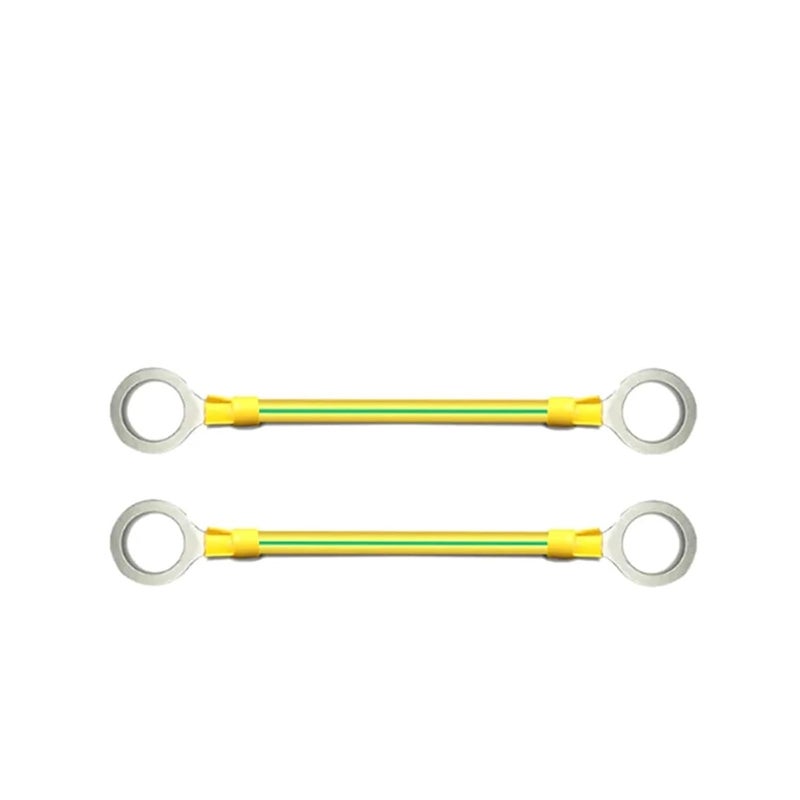 10Pcs BVR Solar Photovoltaic Ground Wire with Terminal 12 AWG Earth Wire Hole 5mm Yellow-Green Flexible Copper Earth Cable(12AWG 150mm) - Image 3