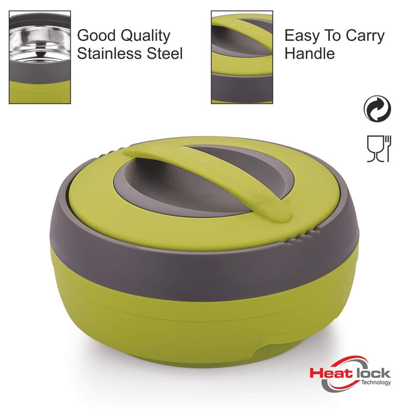 Asian Cosmos Inner Steel Casserole, 600 ml, Green|PU Insulated| BPA Free | Odour Proof| Food Grade | Easy to Carry | Easy to Store | Ideal for Chapatti | Roti | Serving Casserole - Image 3