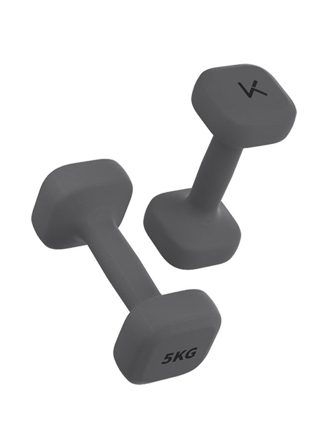 Keep Cloud Sensation Square Dumbbells Uni Home Fitness Pvc Coated Strength Training Course Rock Gray 5kg*2