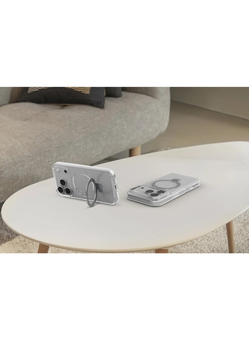 ليفيلو حافظة فيرونا MagSafe لهاتف iPhone 17 Pro Max مع حلقة دعم معززة ومغناطيس قوي / حافة مقاومة للصدمات / حلقة دعم متعددة الوظائف / حواف مرتفعة للكاميرا والشاشة - شفاف - Image 3