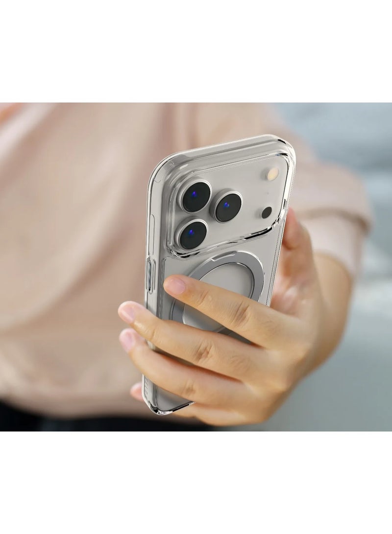 ليفيلو حافظة فيرونا MagSafe لهاتف iPhone 17 Pro Max مع حلقة دعم معززة ومغناطيس قوي / حافة مقاومة للصدمات / حلقة دعم متعددة الوظائف / حواف مرتفعة للكاميرا والشاشة - شفاف - Image 5