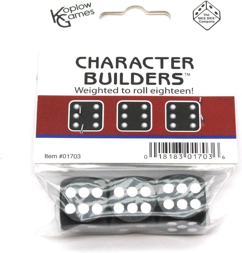 Koplow Games Character Builder Loaded Dice - Set of 3 Black Dice - Image 5