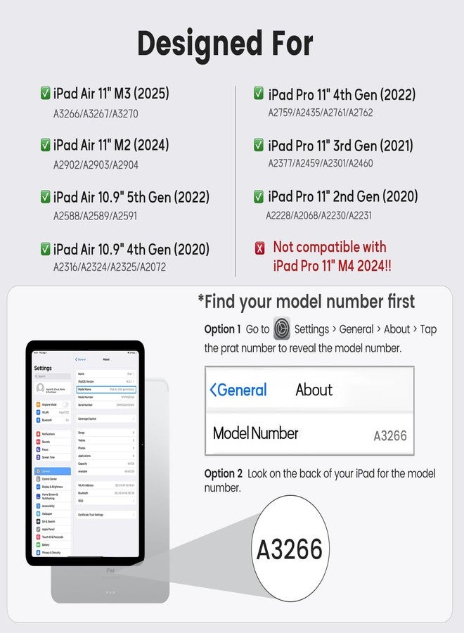 جراب لوحة مفاتيح OYEEICE لجهاز iPad Air 11 بوصة M2 والجيل الخامس/الرابع - غطاء ذكي قابل للفصل بإضاءة خلفية لاسلكي مع حامل قلم لجهاز iPad Air 11 2024/ Air 5/ Air 4 مقاس 10.9 بوصة - أسود - Image 2