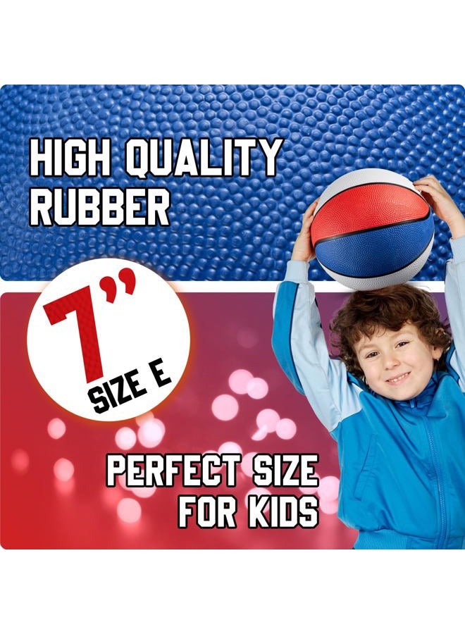 Bedwina Mini Basketballs - (7 Inch, Size 3) Pack of 3 - Mini Hoop Basketball Set for Indoor, Outdoor, Pool Parties, Small Hoops Basketball Game Party Favors for Kids Patriotic Red, White and Blue Colors - Image 3