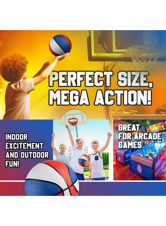 Bedwina Mini Basketballs - (7 Inch, Size 3) Pack of 3 - Mini Hoop Basketball Set for Indoor, Outdoor, Pool Parties, Small Hoops Basketball Game Party Favors for Kids Patriotic Red, White and Blue Colors - Image 4