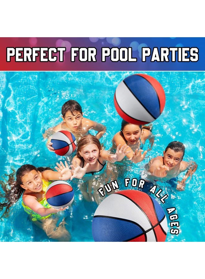 Bedwina Mini Basketballs - (7 Inch, Size 3) Pack of 3 - Mini Hoop Basketball Set for Indoor, Outdoor, Pool Parties, Small Hoops Basketball Game Party Favors for Kids Patriotic Red, White and Blue Colors - Image 5