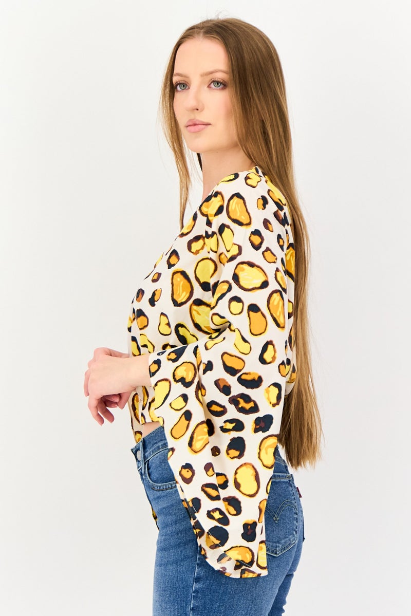 VERO MODA I scenery By Vero Moda Women Crew Neck Allover Print Long Sleeve Blouse, Multicolor - Image 2