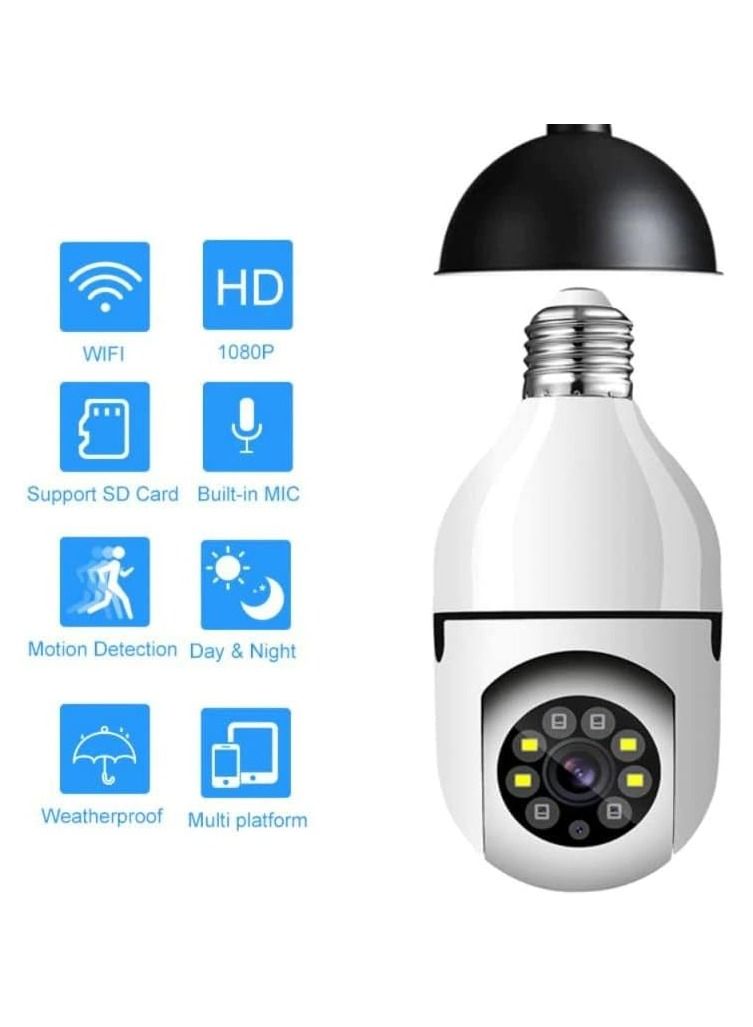Generic Ptz WiFi Outdoor Wireless Bulb Camera 1080P with Color Night Vision Recording  - Image 2